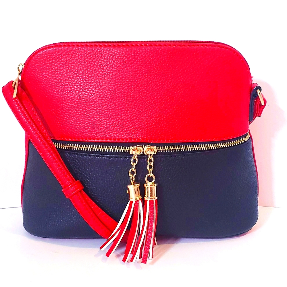 Red Black Gold Perfect Size Crossbody Bag